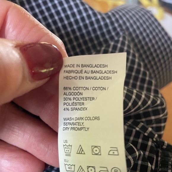 Van Heusen Travelers performance stretch Men's Black and White Checkered Shirt L - Picture 7 of 9